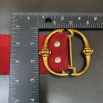 Vintage Red Soft Suede Leather with Gold Buckle Belt Photo 9
