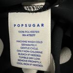 Popsugar  Black White Polka Dot V Neck Tie Front Long Sleeve Blouse Size Large Photo 7