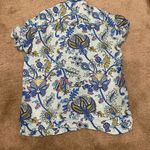 Roller Rabbit  Blue Amanda Linen Lulu Set Polo Pajamas Paisley Print Photo 6