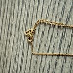 Christian Dior  Vintage Gold Tone Logo Pendant Necklace Adjustable Chain Photo 3