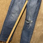 Old Navy  Jeans Womens Sz 6 Sky High Extra Blue Distressed Raw Straight Leg Pants Photo 6