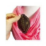 Geranium Pink Striped Cotton Infinity Scarf Y2K Colorful Winter Spring NEW Photo 2
