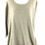 Style & Co  Womens Sweater Sharkbite Hem Crochet Beige Size 2X Photo 0
