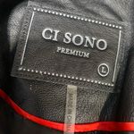 Ci Sono  premium women’s vegan leather moto jacket, embroidered‎ size Large Photo 4