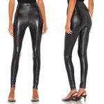 Commando • Faux Leather Animal-Print Leggings in Navy Snake blue black reptile Photo 9