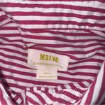 Anthropologie Mauve by  Pink & White Striped Cap Sleeve Button Up Top - Medium Photo 1