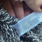 Chunky Marled Knit Button Front Cardigan Sweater Coat Gray Brown Women's L Photo 5