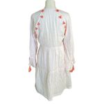 Spartina 449 Wome's Dress Sz XS Light Pink Linen‎ Tiered Pom Poms Long Sleeve Photo 3