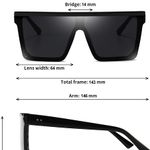 Square Oversized Sunglasses for Women Men Fashion Flat Top Big Black Frame Shades Dollger Photo 4