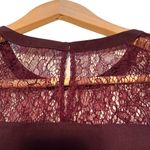 French Connection Maroon Lace Yoke Ruffle Trim Short Sleeve Top Size Medium Photo 12