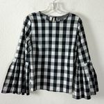 Anthropologie  Sunday in Brooklyn Buffalo Plaid Bell Sleeve Top Size Small Preppy Photo 2