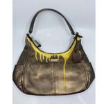 Cole Haan Leather Crossbody Brown Gold Customized Photo 4