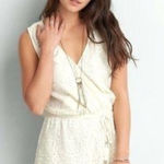 American Eagle Ivory Lace Short Sleeveless Romper Photo 0