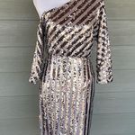 Badgley Mischka Belle by  Sequined One Shoulder Dress Photo 1