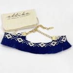 Ettika Blue Fringe Boho Aztec Tribal Choker Necklace Southwestern Photo 2