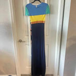 STAUD NWT  Piera Dress Size Small Color Blue Green Yellow Photo 5