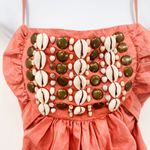 Vintage Y2K 2000s Puka Shell Beaded Tunic Tie Back Tank Top Pink Photo 4