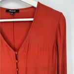 Madewell  Heather Long-Sleeve Button-Front Dress Shirt‎ Dress Rusty Torch Sz XS Photo 3