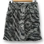 Banana Republic Black & White Abstract Print Silky A-Line Mini Skirt Size 2 Photo 0