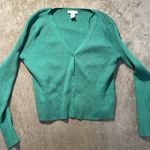 H&M  Cardigan Womens XXL 2X  Ribbed Kelly Green Knit Sweater Vneck Stretch Button Photo 0