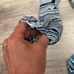 Streetwear Society NWT 2 Tone Blue & White Abstract Print Sheer Long Sleeve Wrap Photo 7