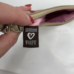 Coach Poppy Wristlet Wallet Signature C Tan Metallic Detail Trim Zippy With Fob Photo 6