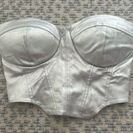 Windsor Silver Structured Corset Top with Molded Cups and Seam Detailing Photo 0