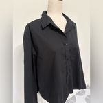 Quince 100% Organic Cotton Poplin Long Sleeve Boyfriend Button Down Shirt Sz L Black Size L Photo 3