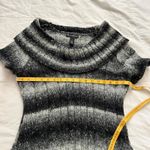 Mercer and Madison Black grey striped wool blend short sleeve cowl neck sweater Gray Size L Photo 3