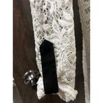 Ivory Ella Maurices Ivory Lace Overlay Button Front Career Blouse w/Black‎ Collar Size   M Photo 2