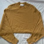 Wilfred  Aritzia Yellow Lolan Cropped Ribbed Sweater Size Small Mustard Yellow Photo 3