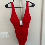 J.Crew  Eyelet cutout one-piece red swimsuit with bow Size Large NWT Photo 2