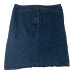 Faded Glory  size 14 32 large y2k sunburst Blue A-Line Denim Skirt preppy cute ch Photo 0