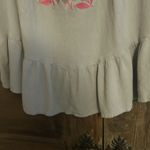 Umgee Boho Blouse Floral Embroidered Off Shoulder Ruffle Gray Sz M Peasant Top Photo 4