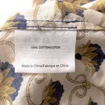 Tory Burch Long Sleeve Printed Tunic Beige/Tan, Blue & Gold Floral Design Size 2 Photo 7