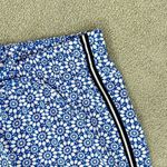 Talbots Mykonos Mosaic Print Side Stripe Pull On Pants Blue White XS Straight Photo 4