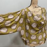 Free People Floral Draped Surplice Sage Blouse Top Shirt XS Boho Faix wrap Photo 5