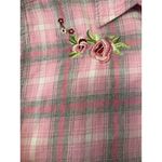 Haband! Vintage Women's Pink Plaid Flannel Shirt Floral Embroidery XX Pink Size XL Photo 2