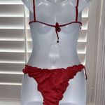 Blackbough Emma Frilled Triangle Top & Cheeky Bottoms Spice Eyelet Size Small Photo 3