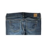 American Eagle  Blue Dark Wash Denim Artist Crop Capri Jeans Womens Sz 4 Stretch Photo 3