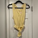 Pink Lily Size S Yellow Criss Cross Back Tie Waist Soft Stretch crop Tank Top Photo 9