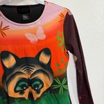 Custo Barcelona Vintage  Raccoon Long Sleeve Top 4 Photo 5