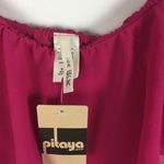 Pitaya ‎ Womens Size S Pink Chiffon Bandeau Crop Top Photo 7
