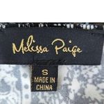 Melissa Paige  Blouse Women's Size S Black White Floral Damask Print Career Top Photo 8