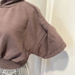 Free People Movement Dusty Brown Cropped Short Sleeve Boxy Hoodie. Size M Photo 5