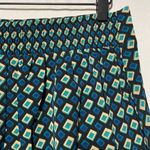 Band Of The Free New Diamond Print Ruffle Mini Skirt Colette Black Teal Sz Large Photo 9