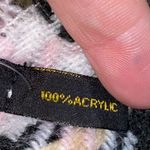 Houndstooth  Blanket Scarf Tan White Pink Black Photo 3