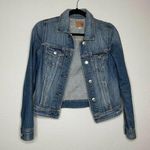 American Eagle Outfitters Womens Blue Long Sleeve Button Front Denim Jacket XS Photo 0