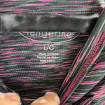 Tangerine  Pink Black Space Dye Hooded Lightweight Athletic Pullover Top Size L Photo 4