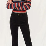 M.i.h Jeans Marty Black Velvet Jeans Cropped Flare Size 27 Photo 0